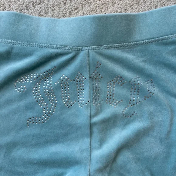 Juicy Couture Pastel Turquoise Velour Track Suit - Picture 11 of 14